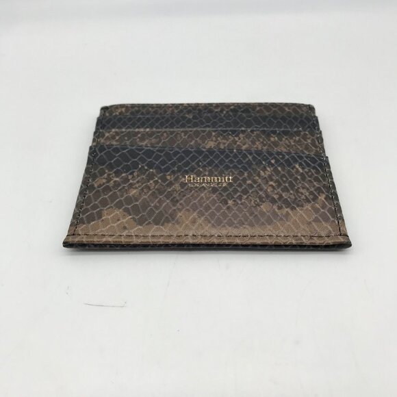 Hammit Brown Snakeskin Embossed Leather Card Holder - Picture 5 of 10